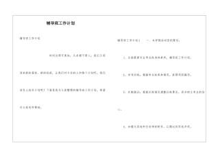 辅导班工作计划