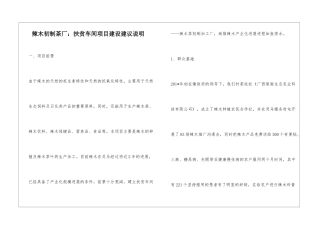 辣木初制茶厂：扶贫车间项目建设建议说明