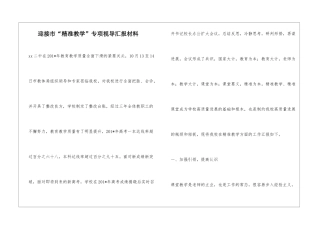 迎接市“精准教学”专项视导汇报材料