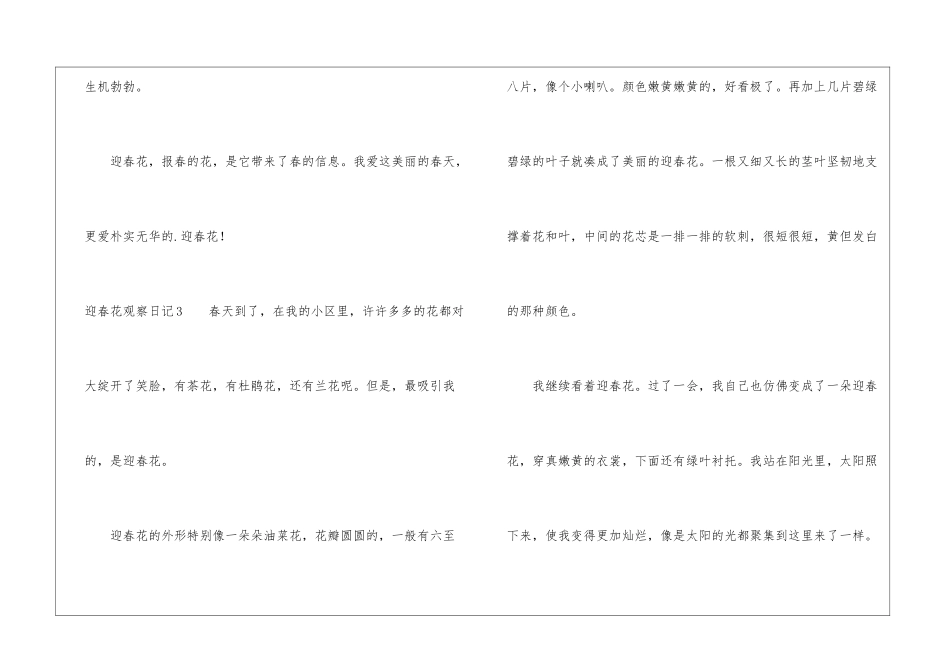 迎春花观察日记10篇_第3页