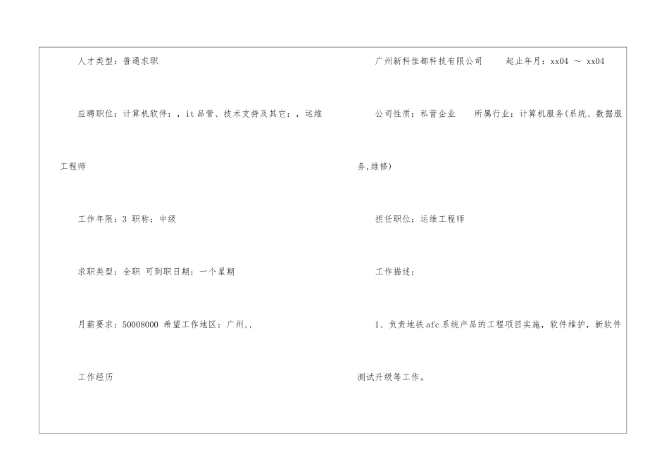 运维工程师个人简历_第2页
