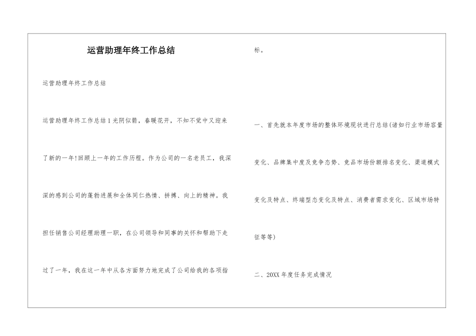 运营助理年终工作总结_第1页
