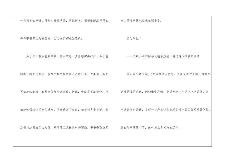 运营实习周记-实习周记_第2页