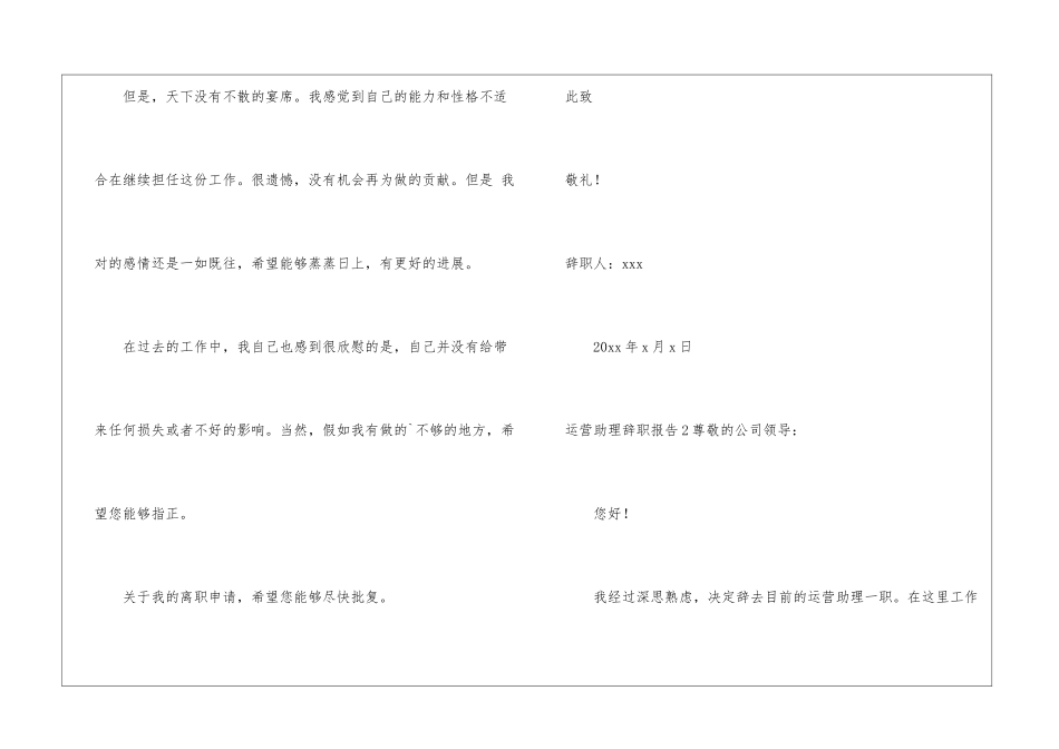 运营助理辞职报告_第2页