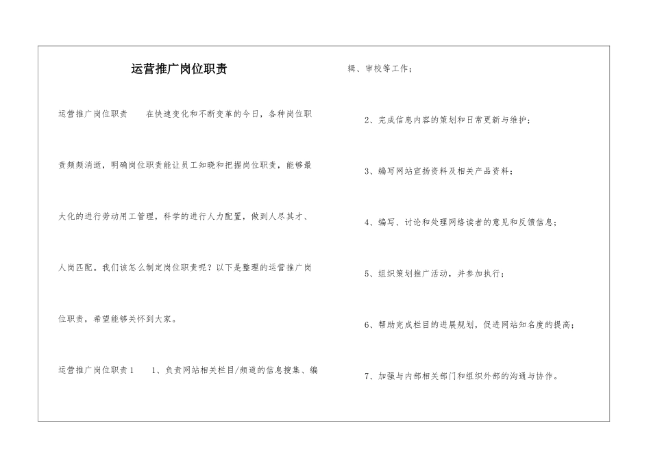 运营推广岗位职责_第1页
