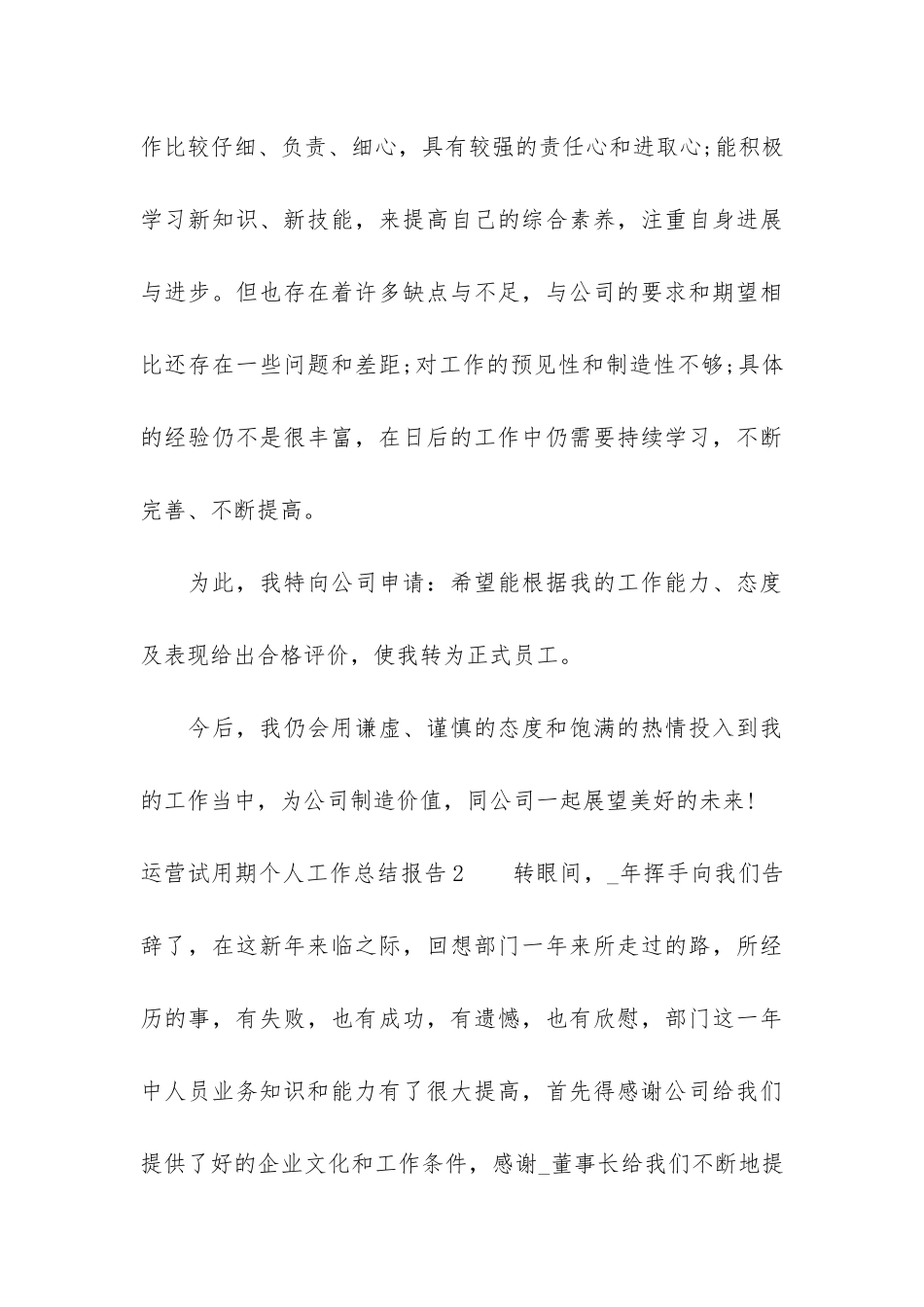 运营试用期个人工作总结报告3篇_第3页