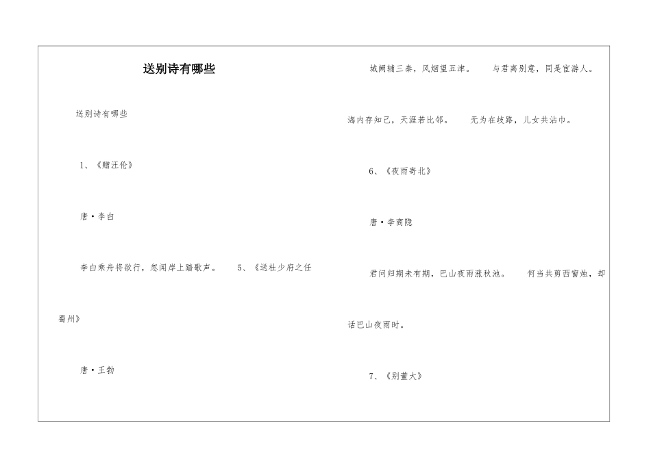 送别诗有哪些_第1页