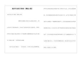 造价专业实习报告