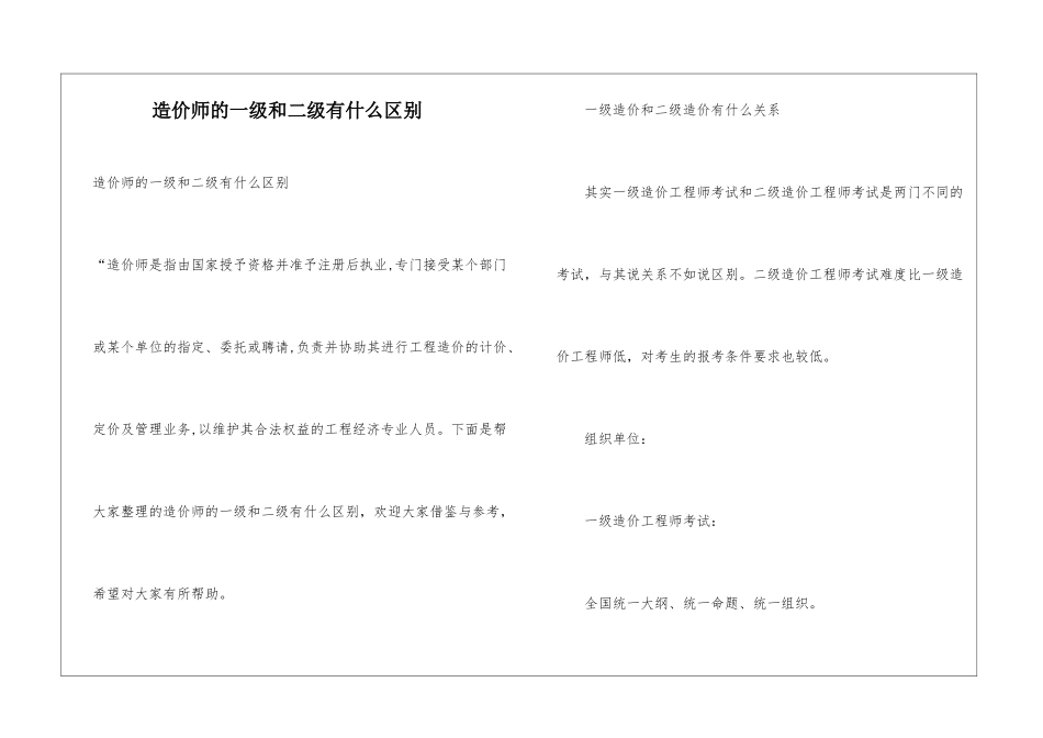 造价师的一级和二级有什么区别-1_第1页