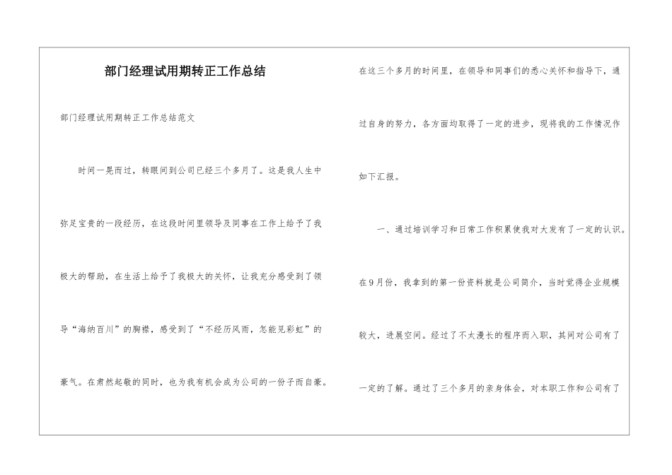 部门经理试用期转正工作总结_第1页