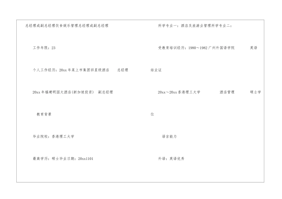 酒店总经理简历_第2页