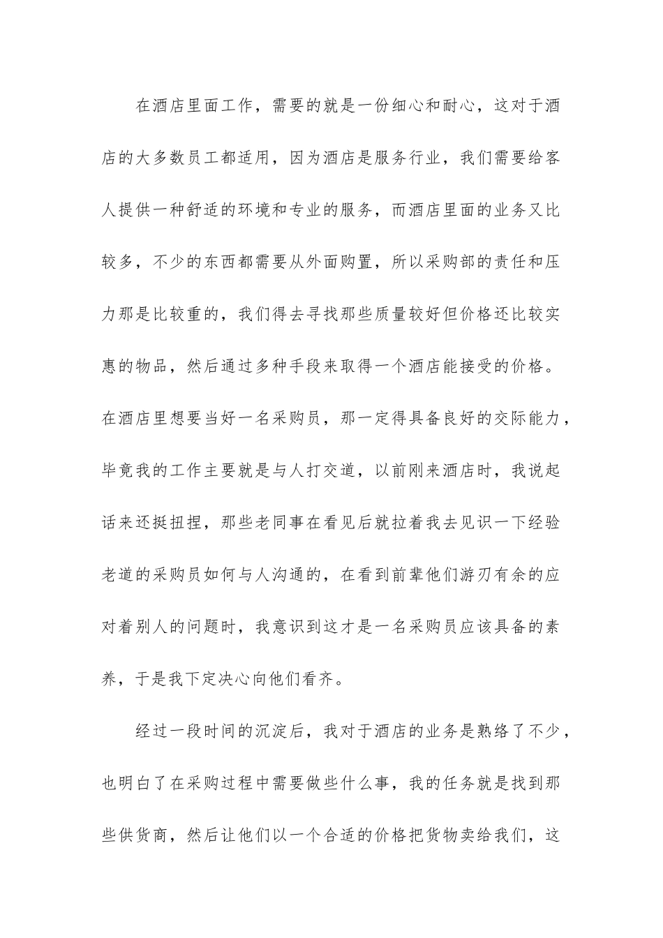 酒店采购个人工作总结9篇_第2页