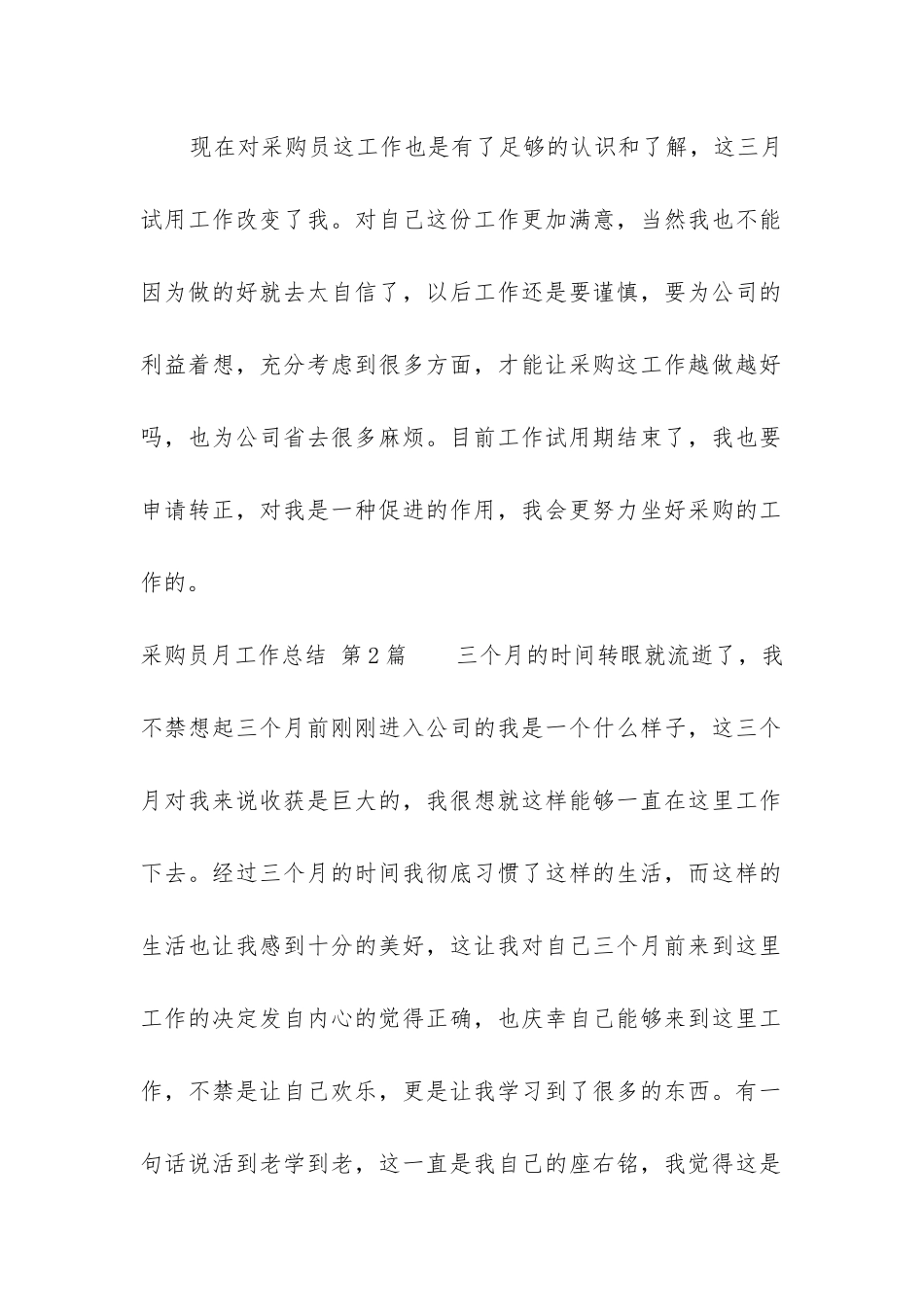 采购员月工作总结_第2页