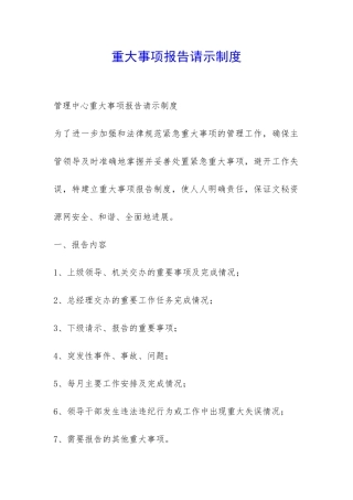 重大事项报告请示制度-
