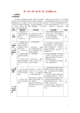 2015高中政治 第1单元 第2课 第2框 文化塑造人生教材分析与导入设计2 新人教版必修3