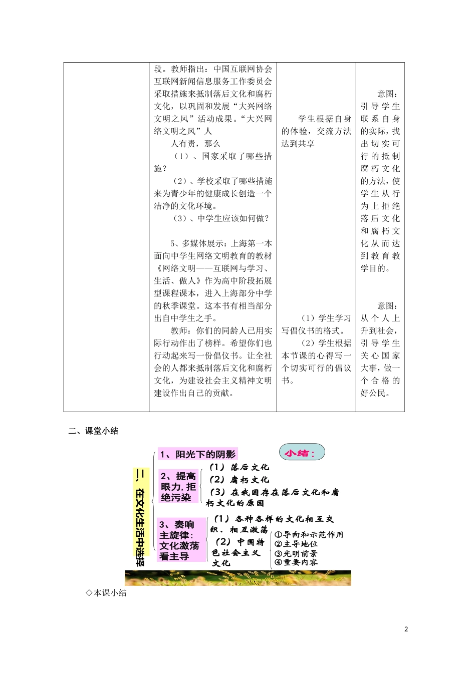 2015高中政治 第4单元 第8课 第2框 在文化生活中选择教材分析与导入设计1 新人教版必修3_第2页