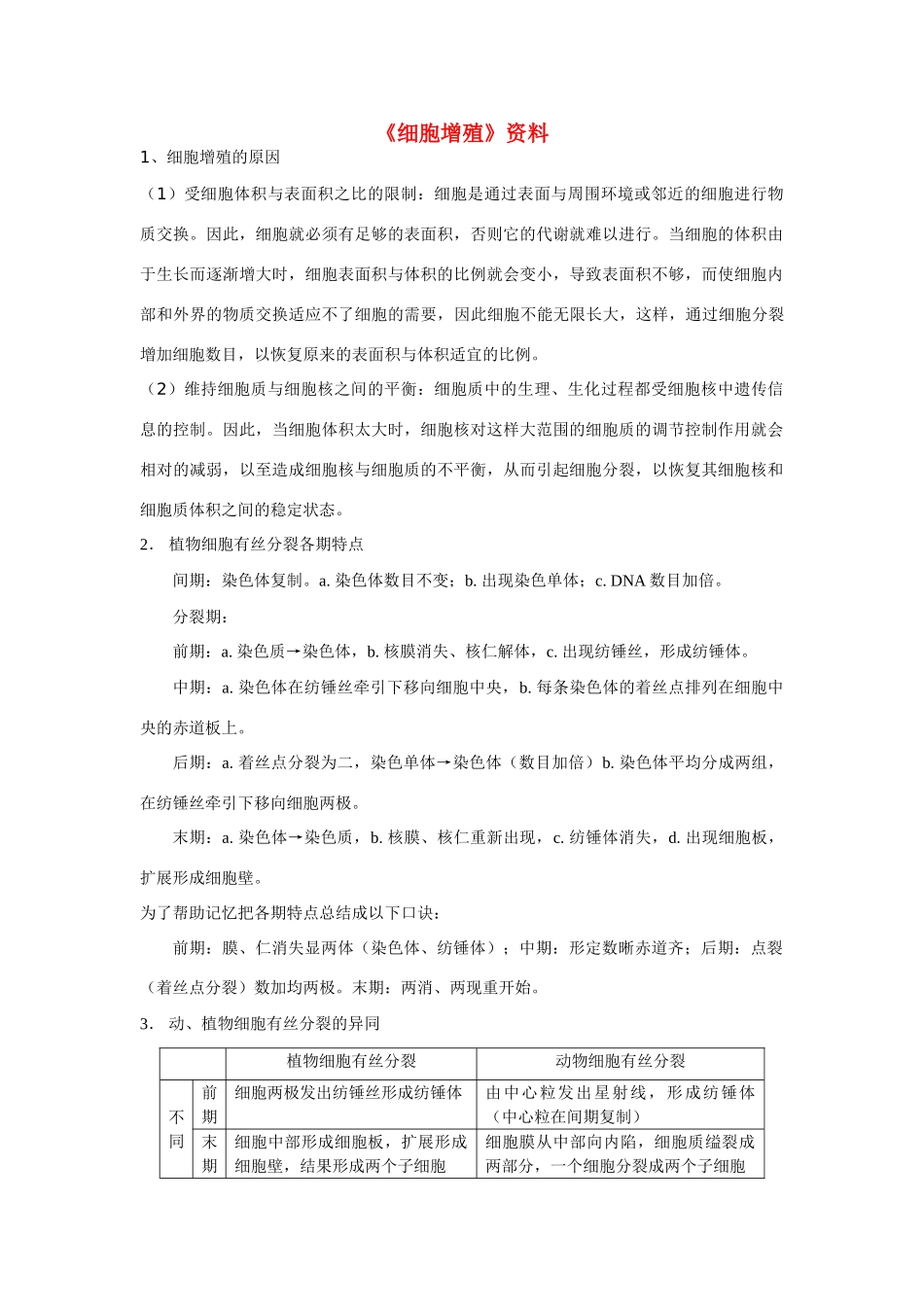 6.1细胞增殖文字资料_第1页