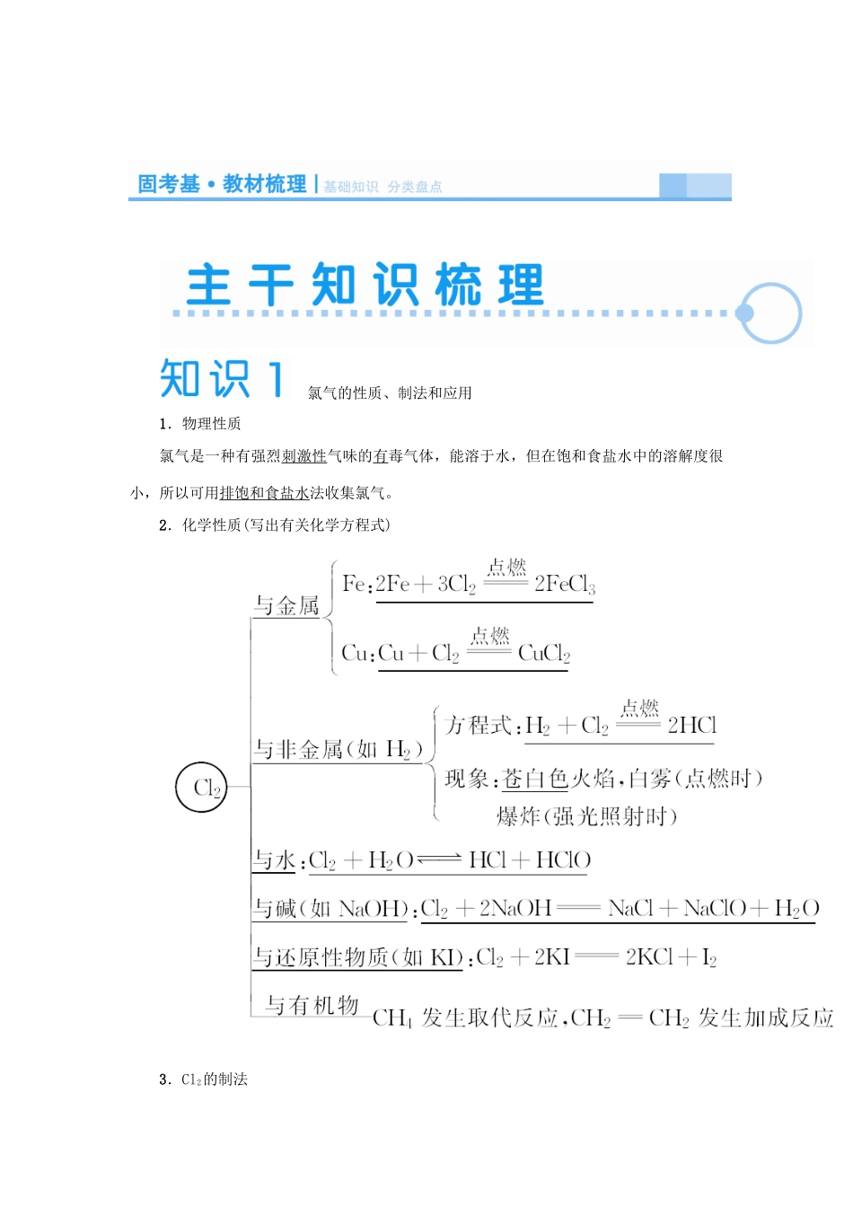 2015届高考化学大一轮复习 第四章 第二节 富集在海水中的元素——氯（含解析）_第2页