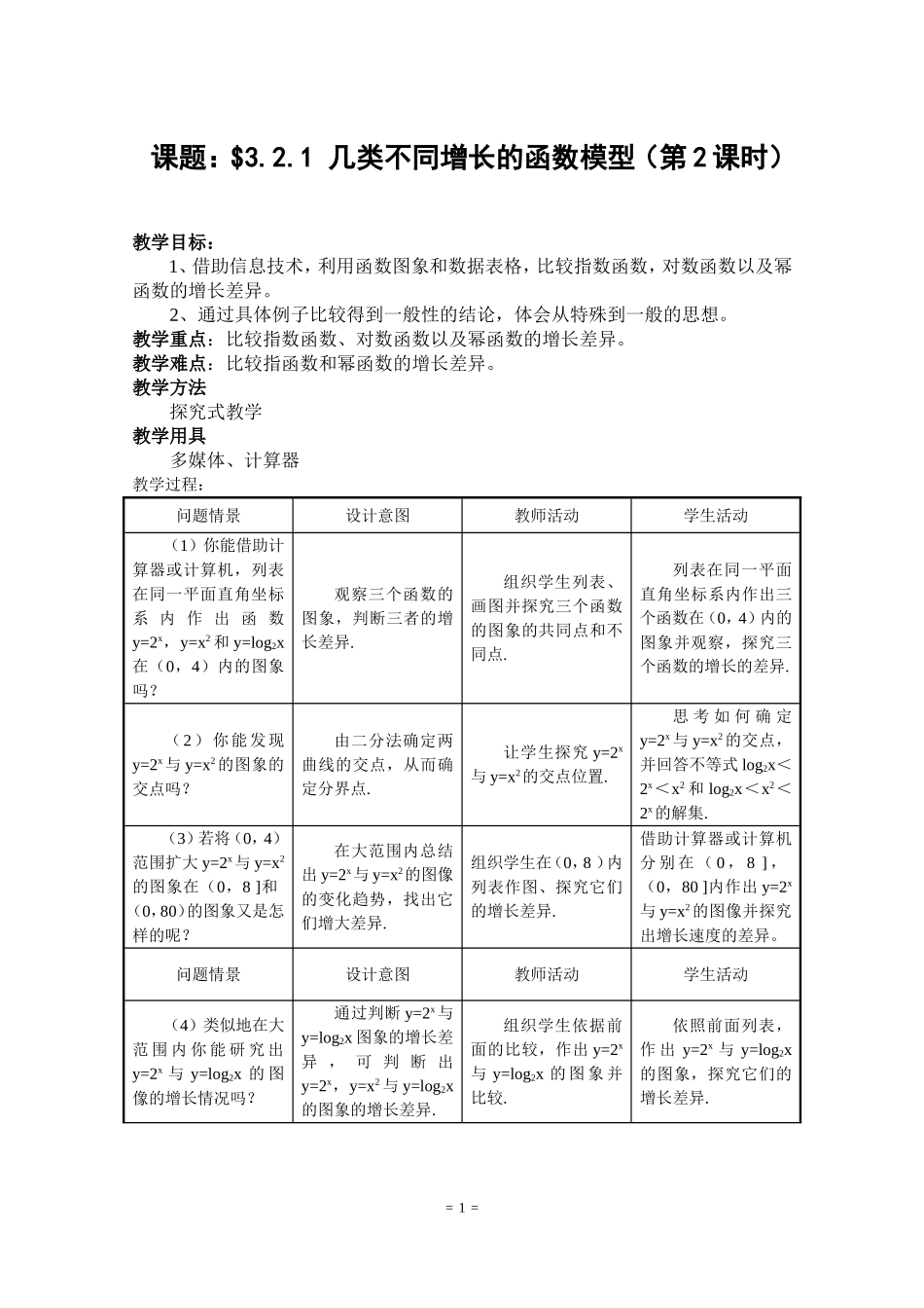 3.2.1几类不同增长的函数模型（第2课时)_第1页