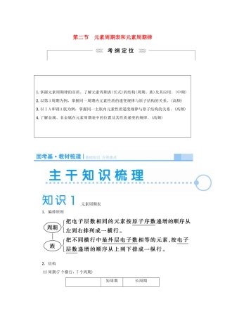 2015届高考化学大一轮复习 第五章 第二节 元素周期表和元素周期律（含解析）