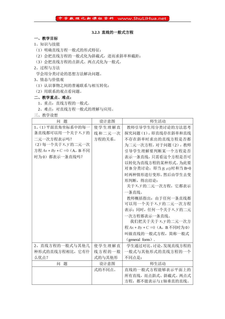 3.2.3  直线的一般式方程_第1页