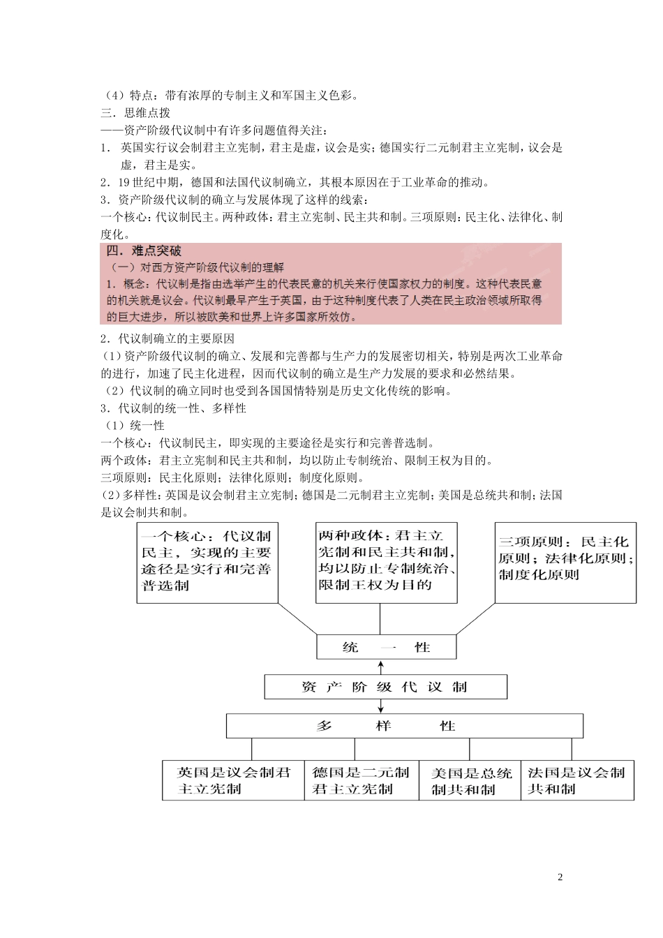 2015届高考历史二轮复习 专题4 世界通史 第11讲 西方民主政治的演进教学案_第2页