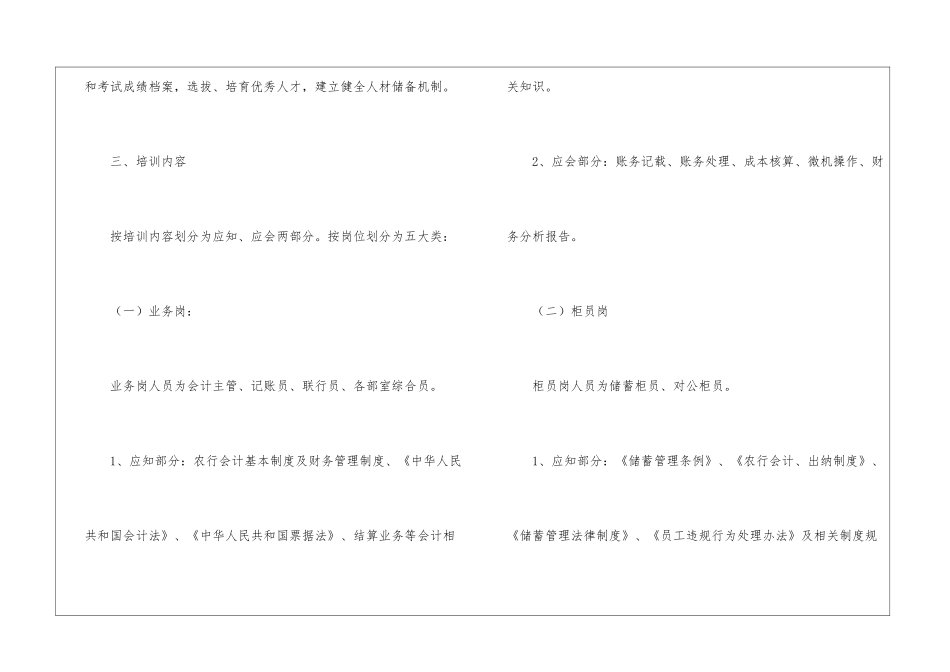 银行员工培训工作计划_第3页