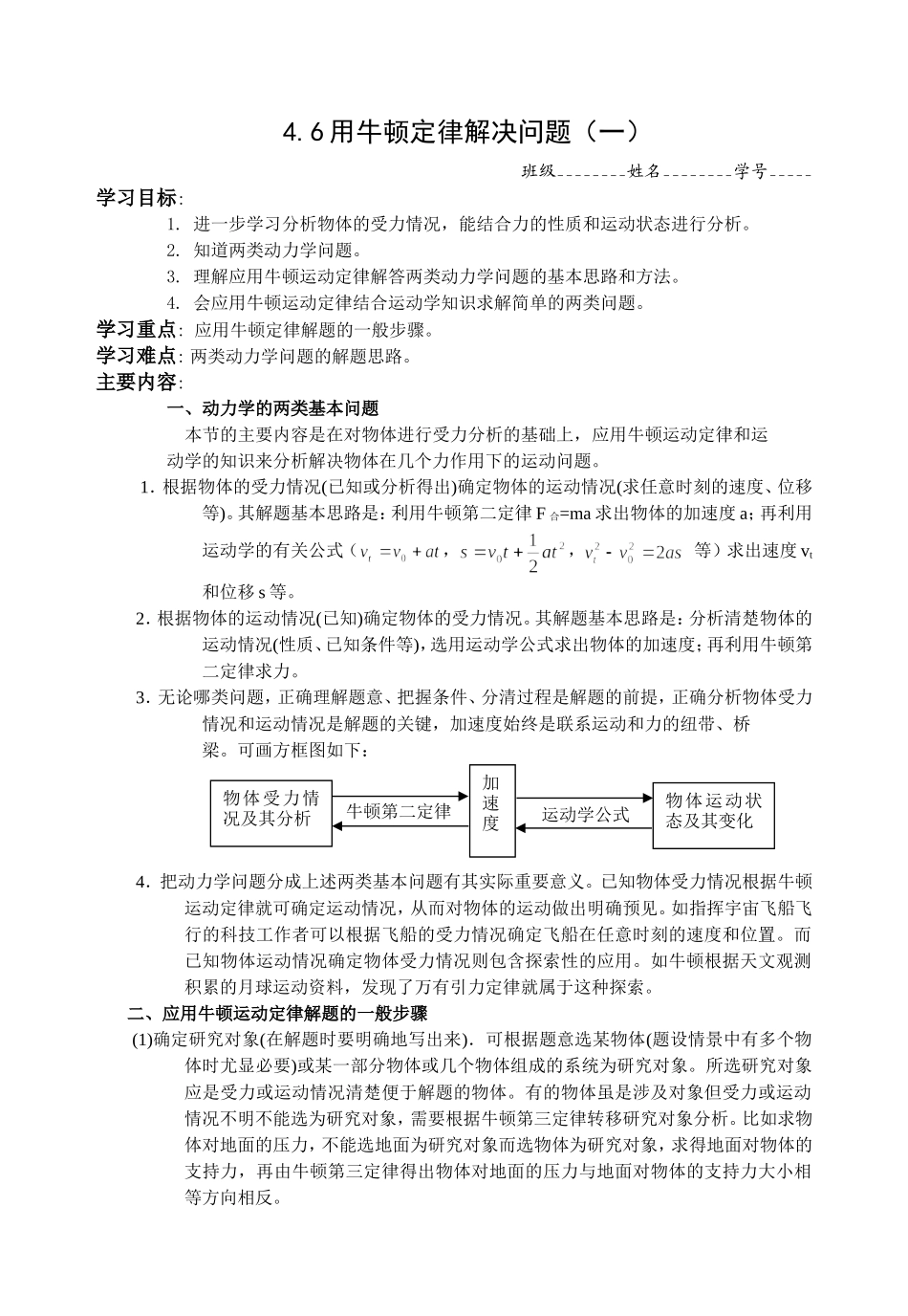 4.6用牛顿定律解决问题（一）_第1页