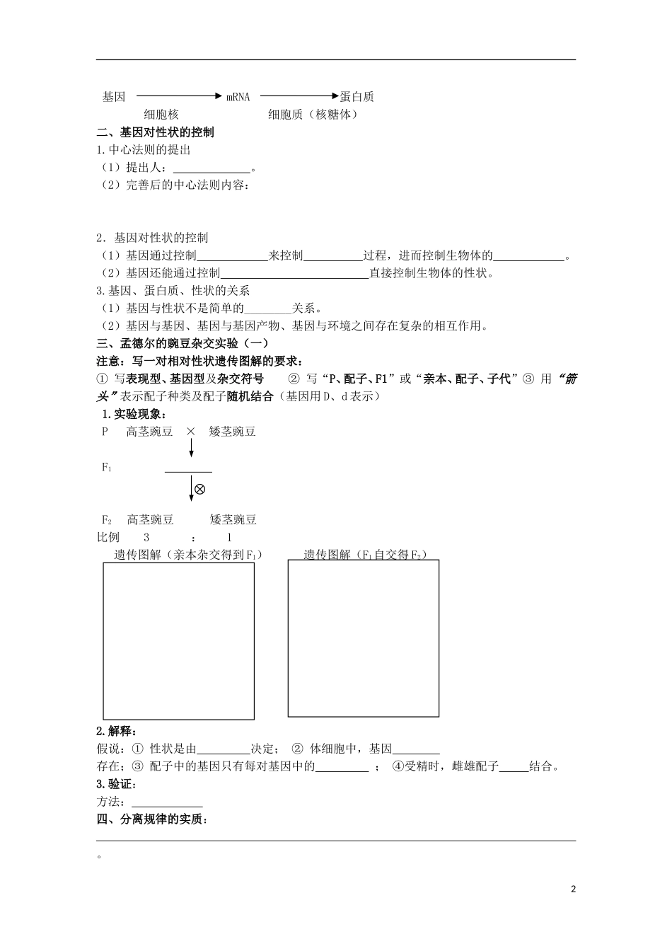 2015高中生物 学业水平复习测试 第6单元 基因表达及遗传规律 新人教版必修1_第2页