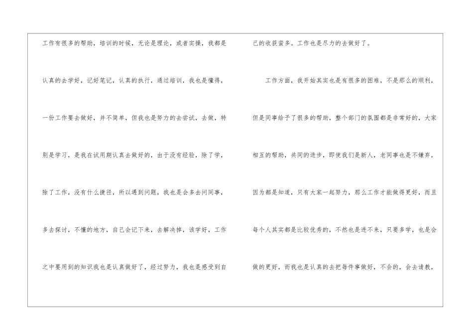 银行新员工试用期工作总结_第2页