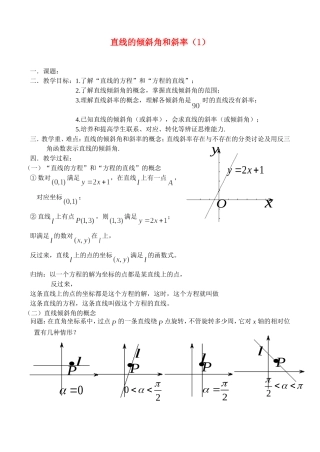 7.1.1 直线的倾斜角和斜率