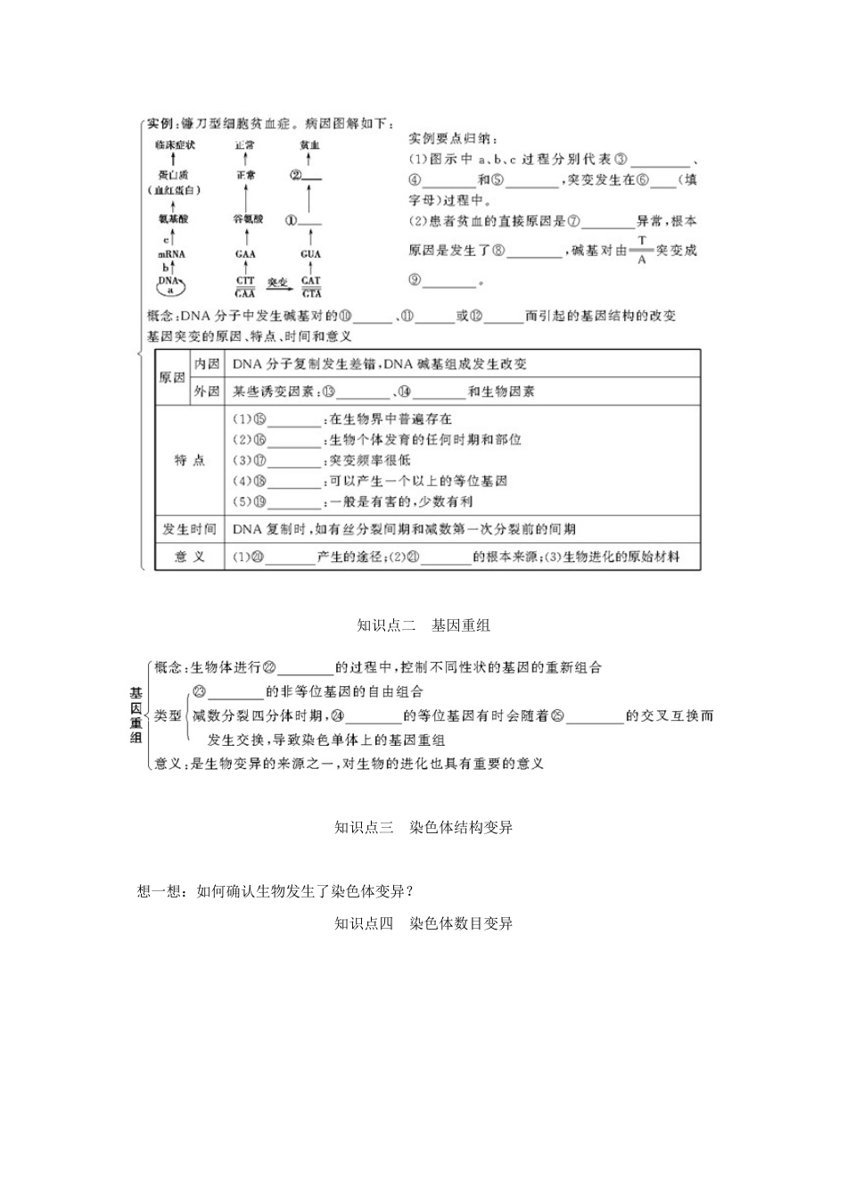 2015届高考生物一轮复习 3.1 生物的变异教案（含解析）新人教版必修2_第2页