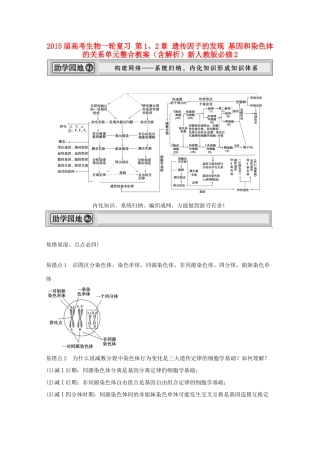 2015届高考生物一轮复习 第1、2章 遗传因子的发现 基因和染色体的关系单元整合教案（含解析）新人教版必修2