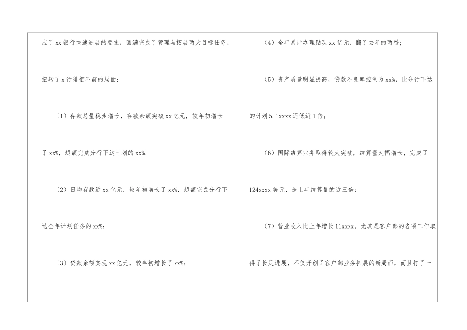 银行行长个人年终工作总结_第2页