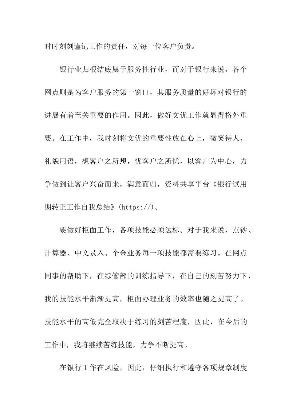 银行试用期转正工作自我总结_第2页