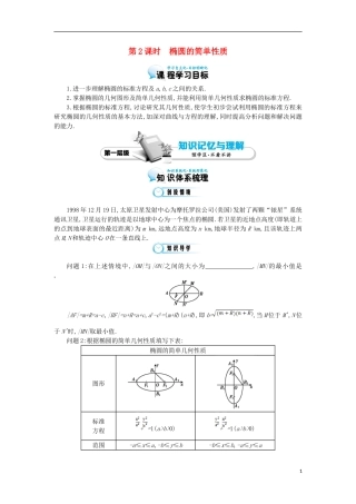 2015高中数学《椭圆的简单性质》导学案 北师大版选修1-1