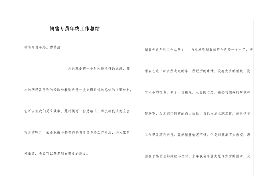 销售专员年终工作总结_第1页