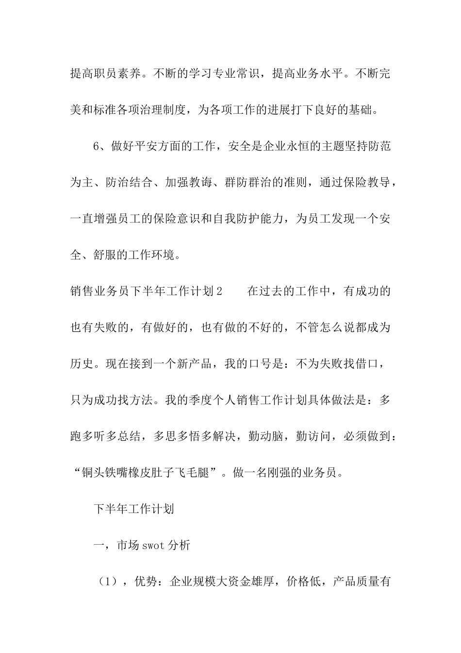 销售业务员下半年工作计划3篇_第3页