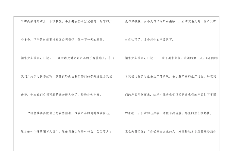 销售业务员实习日记_第2页