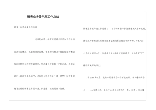 销售业务员年度工作总结