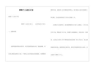 销售个人成长计划-