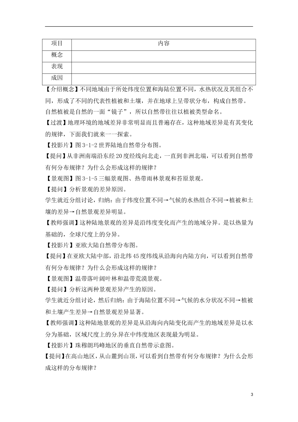 3-1地理环境的差异性 教案_第3页