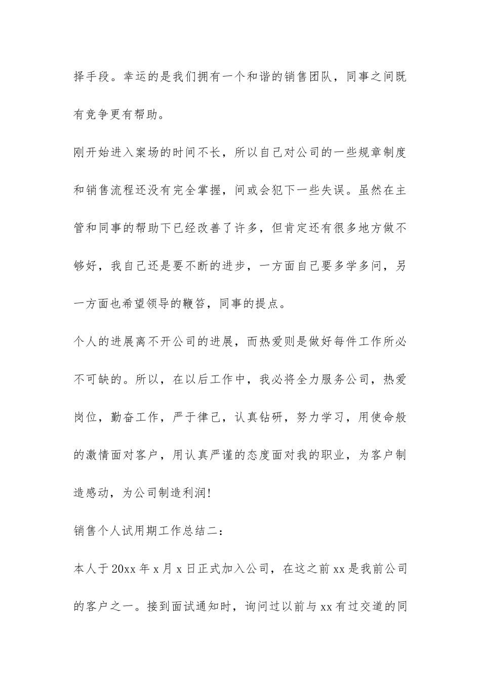 销售个人试用期工作总结3篇-_第2页