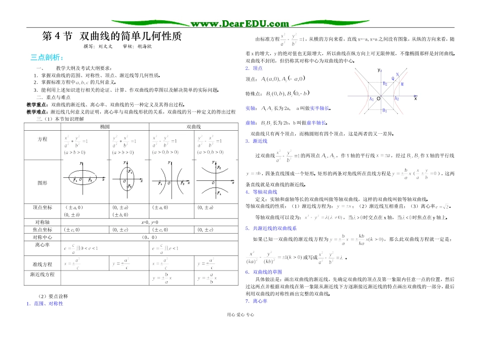 8.4双曲线的简单几何性质（教师）_第1页