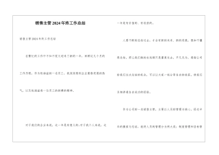 销售主管2024年终工作总结
