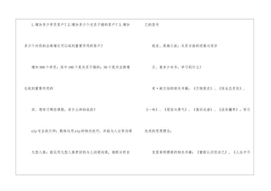 销售人员个人目标与计划_第2页