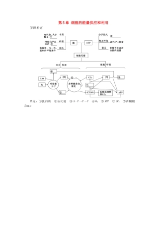 2017-2018年高中生物 第5章 细胞的能量供应和利用章末整合练习 新人教版必修1