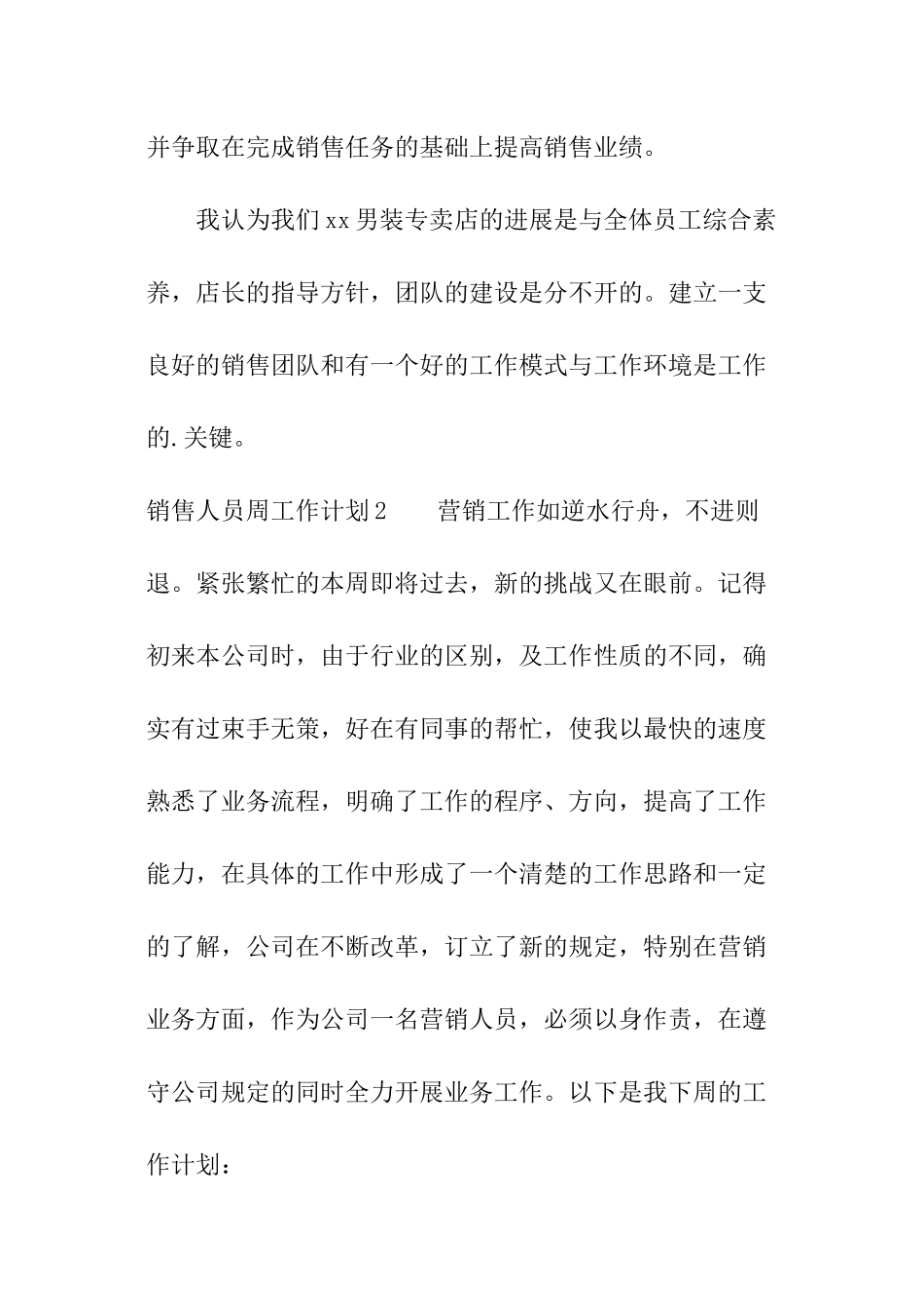 销售人员周工作计划_第3页