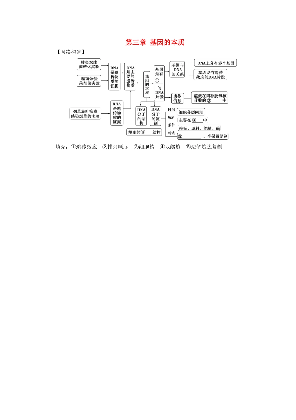 2017-2018年高中生物 第三章 基因的本质章末整合练习 新人教版必修2_第1页