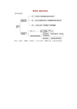 2017-2018年高中生物 第四章 基因的表达章末整合练习 新人教版必修2